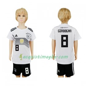 Divisa di Calcio Germania Gundogan 8 Bambino Prima Mondiali 2018